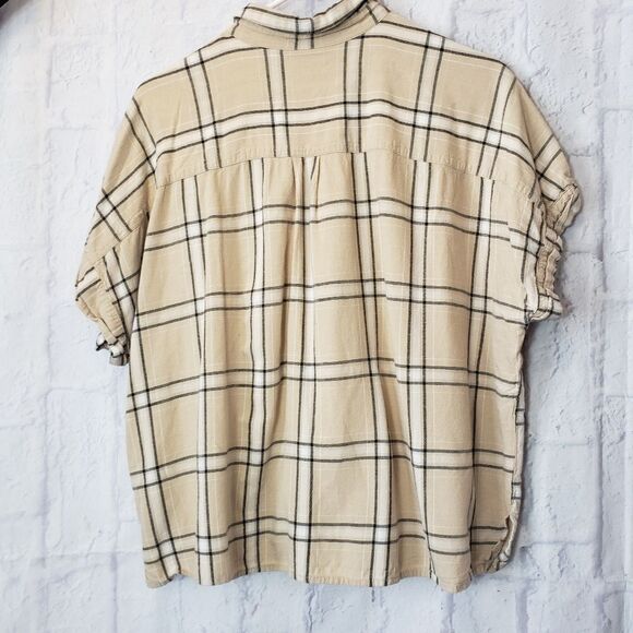LEVI'S Plaid Button-down Boxy Fit Top Large - Picture 6 of 7